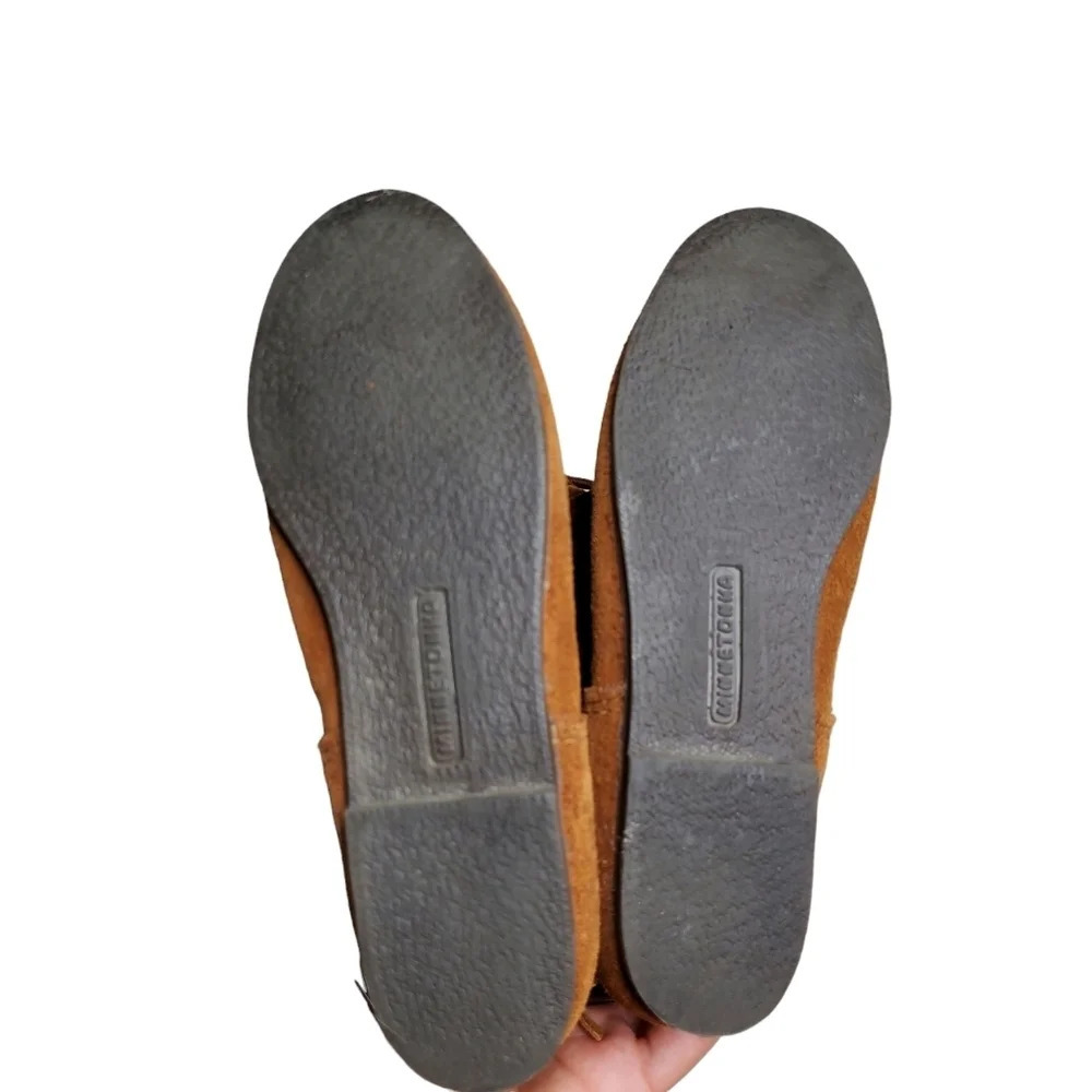 Minnetonka 3 Layer Fringe Brown Suede Boots - image 6